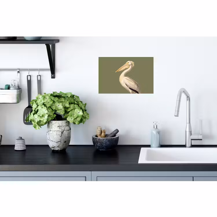 Muursticker - Pelikaan - Wit - Vogel - Klassiek - Natuur — 2