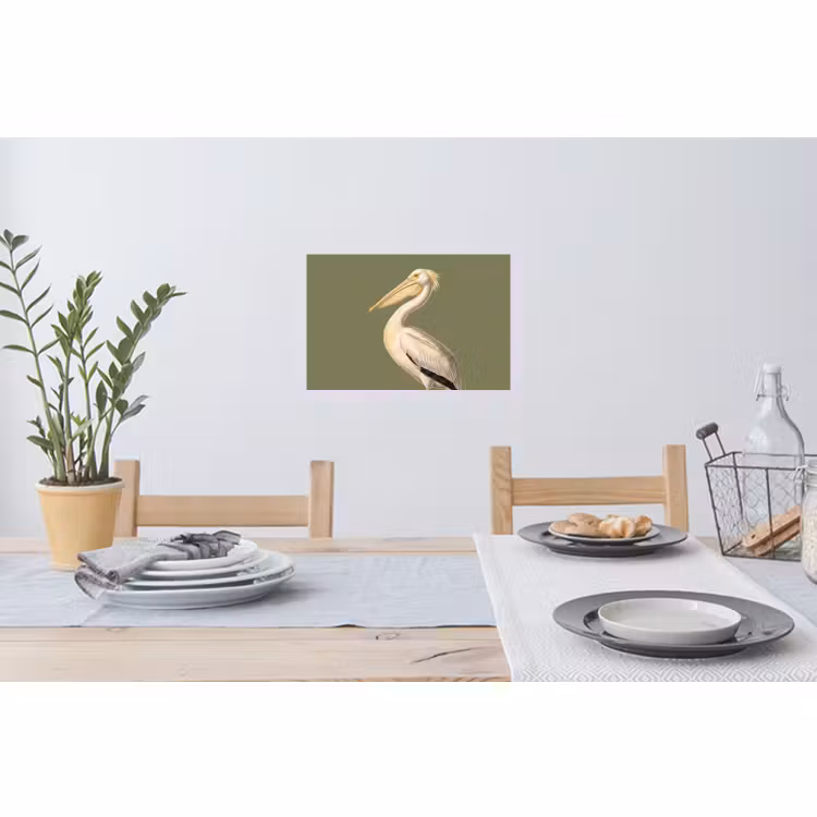 Muursticker - Pelikaan - Wit - Vogel - Klassiek - Natuur — 3