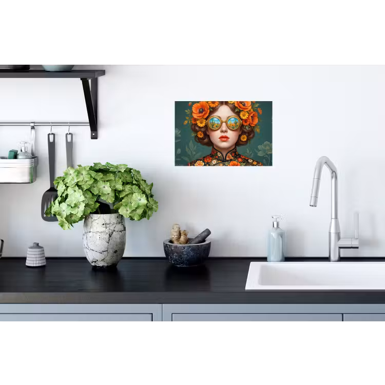 Muursticker - Portret - Vrouw - Kleurrijk - Expressief — 2
