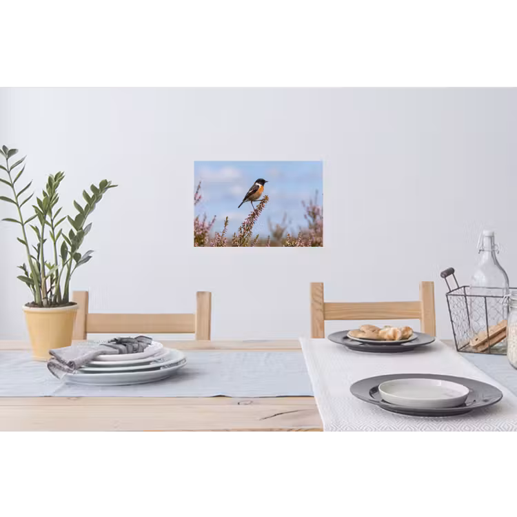 Muursticker - Roodborsttapuit - Heide - Paars - Natuur - Sfeervol — 3
