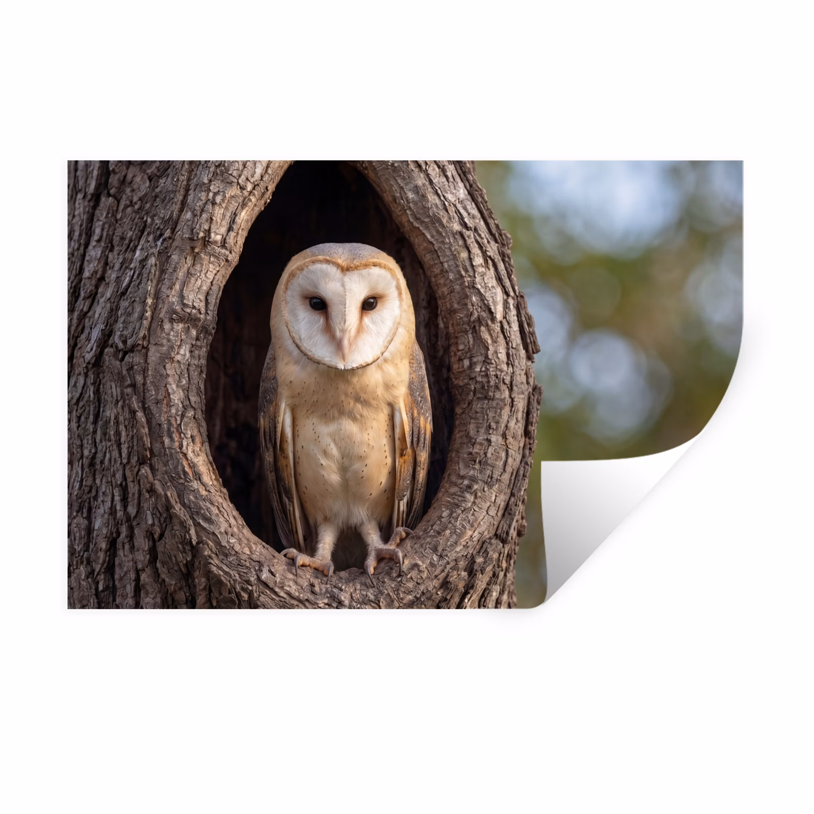 Muursticker - Kerkuil - Boom - Natuur - Bruin — 1