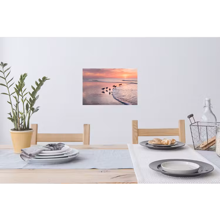 Muursticker - Meeuwen - Strand - Zee - Roze — 3
