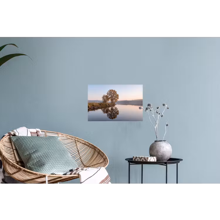 Muursticker - Bomen - Reflectie - Water - Zonsopgang - Serene — 4