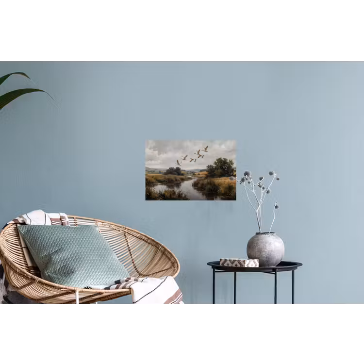 Muursticker - Eenden - Rivier - Landschap - Vlucht - Nostalgisch — 4