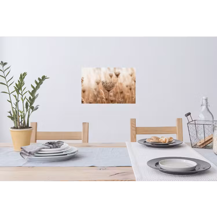Muursticker - Schermbloem - Droogbloem - Winter - Beige - Minimalistisch — 3