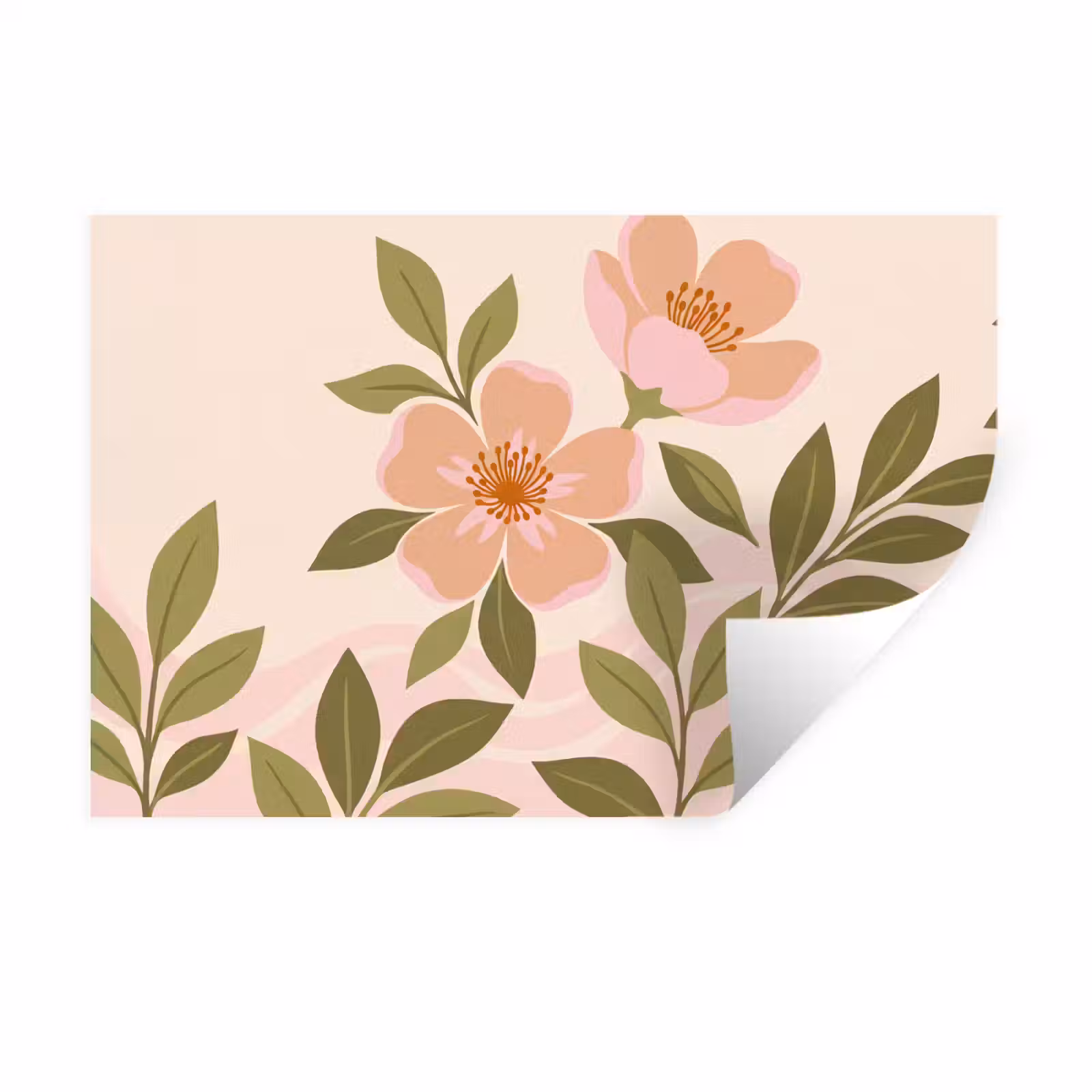 Muursticker - Grafisch - Bloemen - Roze — 1