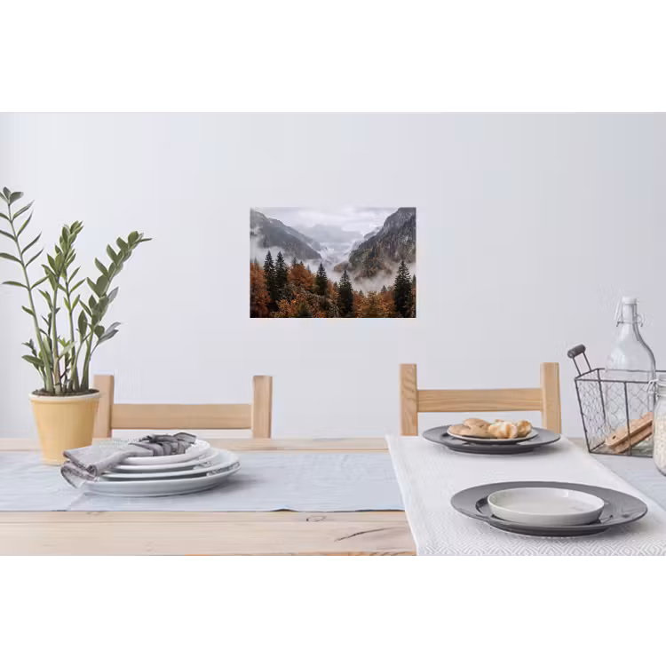 Muursticker - Bergen - Vallei - Mist - Herfst - Natuur — 3