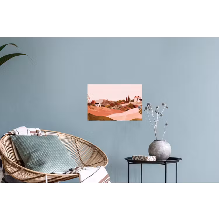 Muursticker - Heuvellandschap - Grafisch - Terracotta — 4