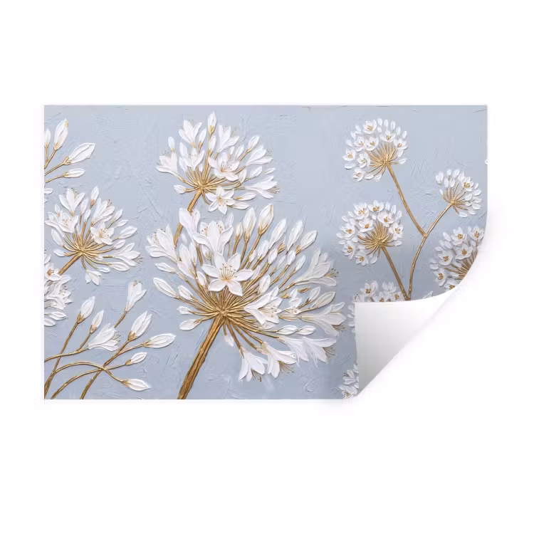 Muursticker - Illustratie - Bloemen - Blauw — 1