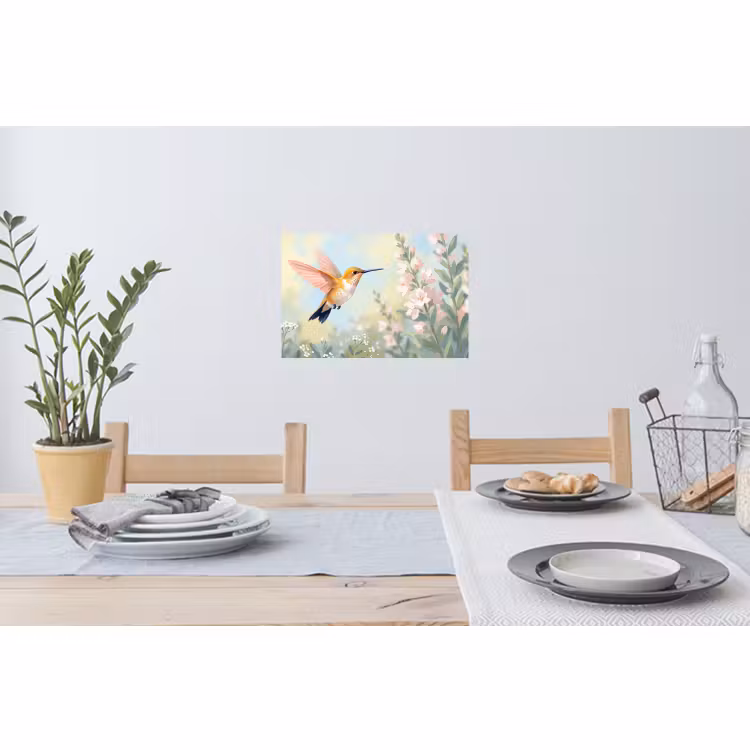 Muursticker - Kolibrie - Illustratie - Kleurrijk — 3