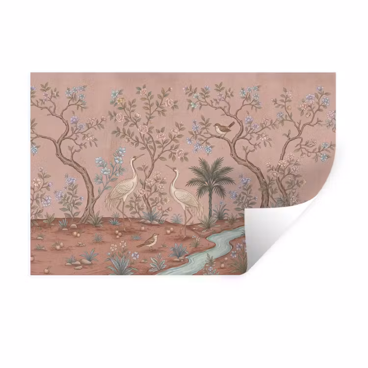 Muursticker - Nostalgisch - Reigers - Roze — 1