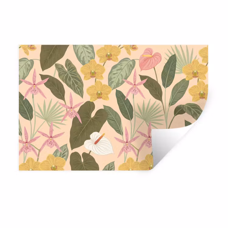 Muursticker - Patroon - Bloemen - Kleurrijk — 1
