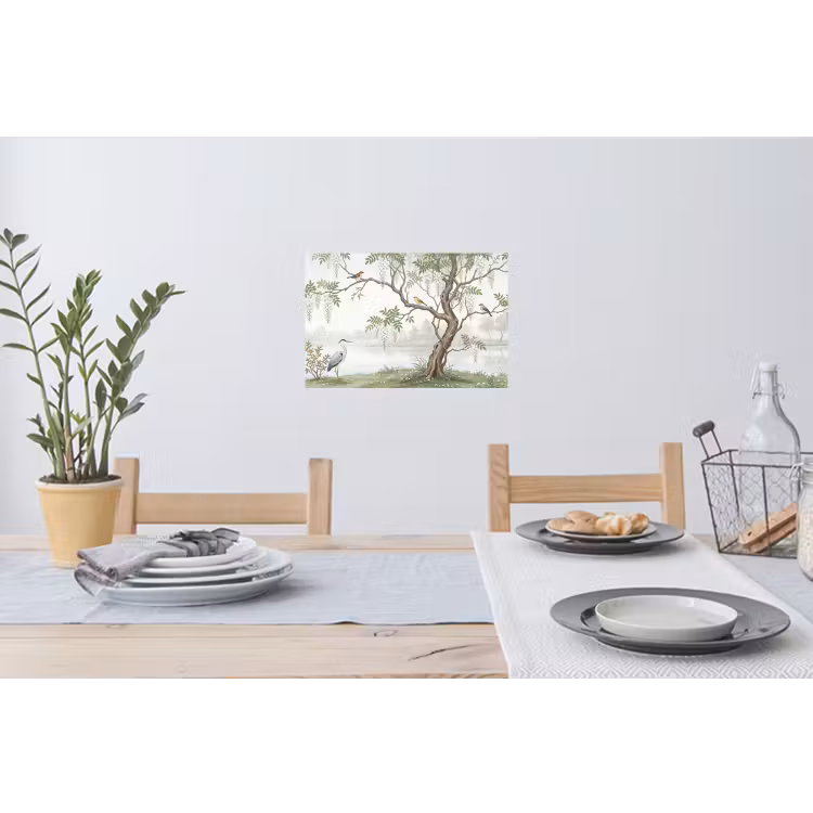 Muursticker - Reiger - Landschap - Groen — 3