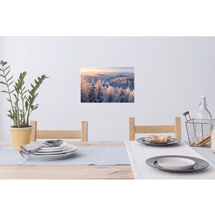 Muursticker - Bos - Bergen - Goud - Winter - Warm — 3