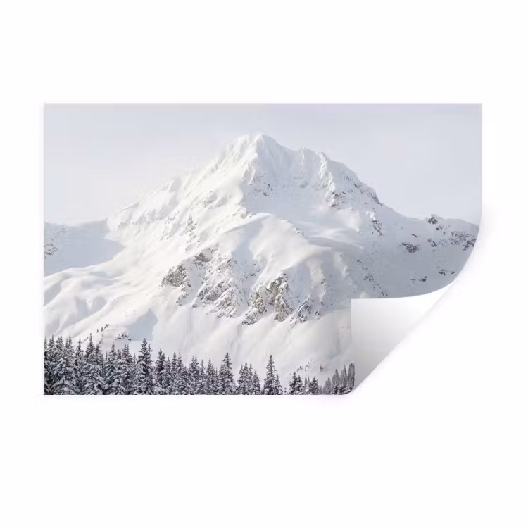 Muursticker - Berg - Sneeuw - Winter - Natuur - Wit — 1