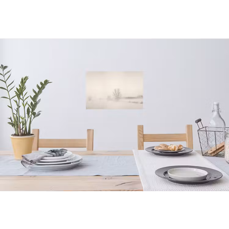 Muursticker - Boom - Mist - Sneeuw - Winter - Minimalistisch — 3