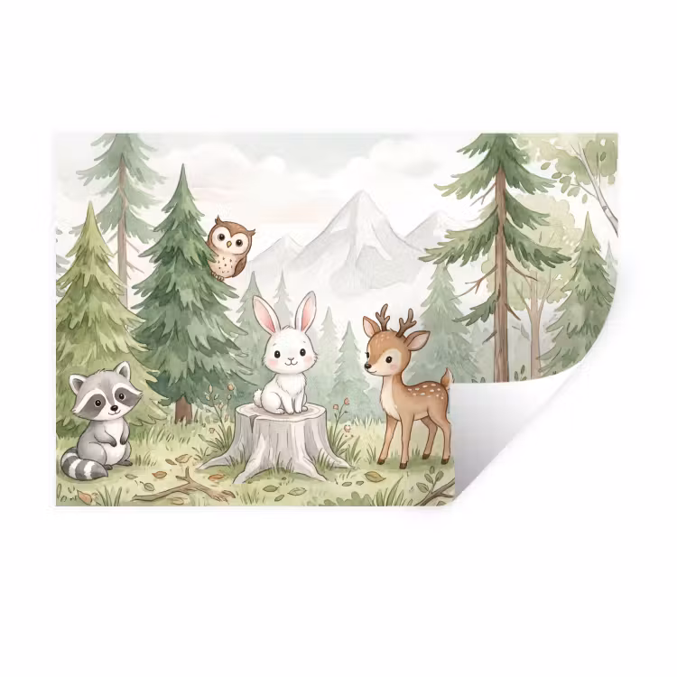 Muursticker - Bos - Dieren - Groen — 1