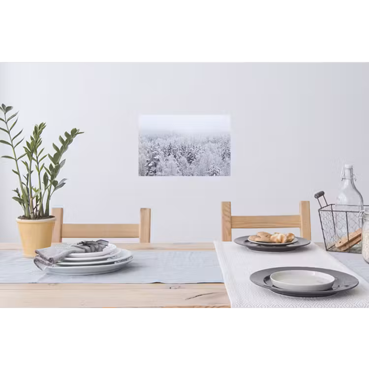 Muursticker - Bos - Sneeuw - Winter - Natuur - Wit — 3