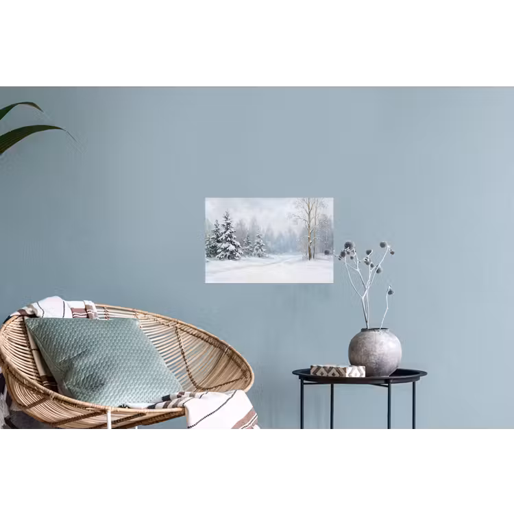 Muursticker - Bospad - Dennen - Sneeuw - Winter - Rustgevend — 4