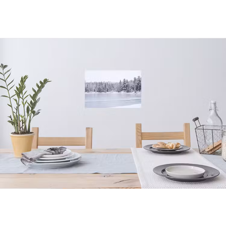 Muursticker - Meer - Dennen - IJs - Winter - Rustgevend — 3