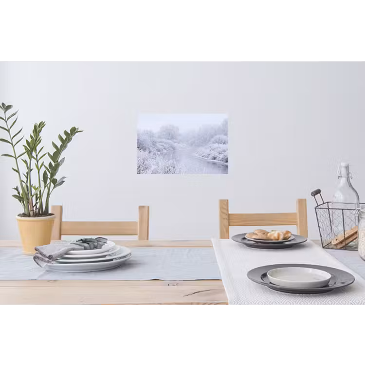 Muursticker - Rivier - Sneeuw - Bos - Winter - Schilderachtig — 3