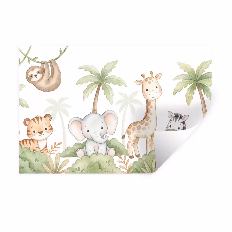Muursticker - Dieren - Jungle - Pastel — 1