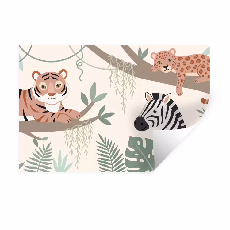 Muursticker - Jungle - Rustiek - Pastel — 1