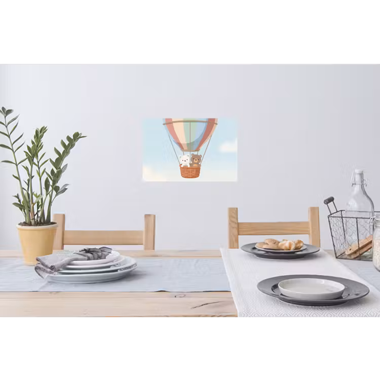 Muursticker - Luchtballon - Beren - Pastel — 3