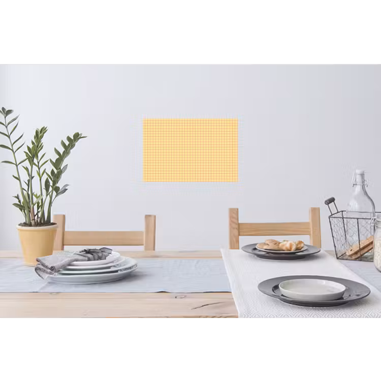 Muursticker - Ruitjes - Grid - Minimalistisch - Geel - Roze — 3