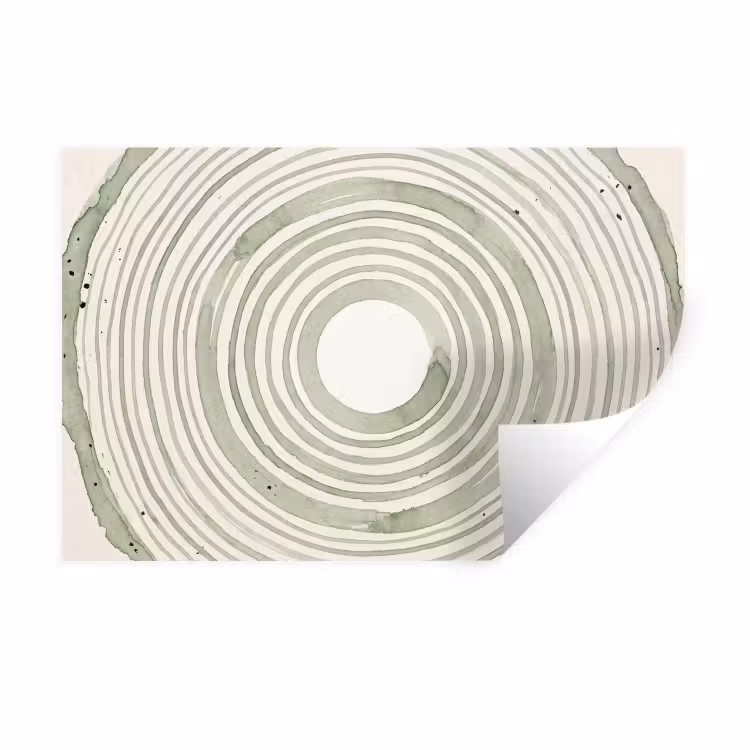 Muursticker - Abstractie - Cirkels - Waterverf - Groen - Modern — 1