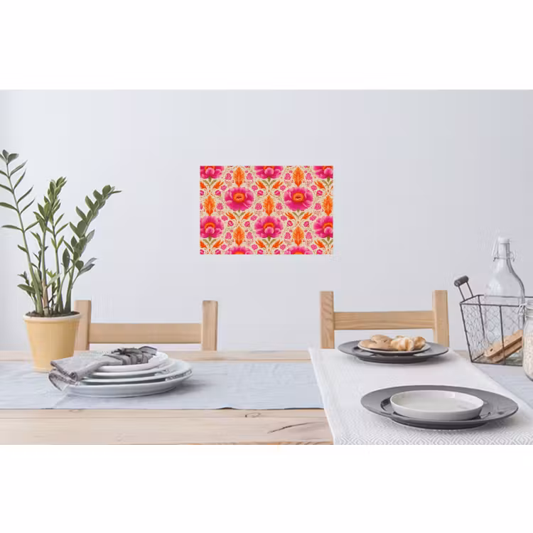 Muursticker - Bloemen - Barok - Roze - Oranje — 3