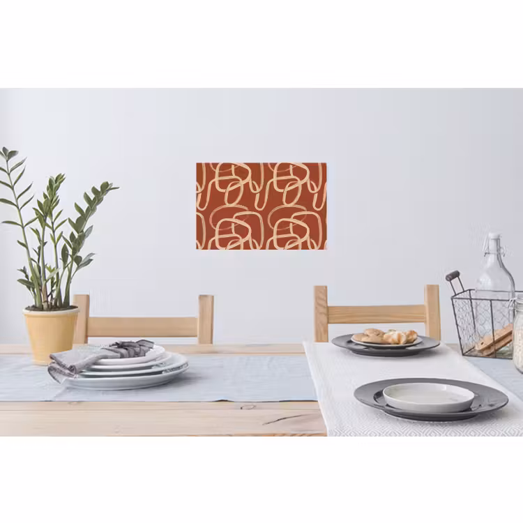 Muursticker - Lijnen - Abstract - Organisch - Terracotta - Crème — 3