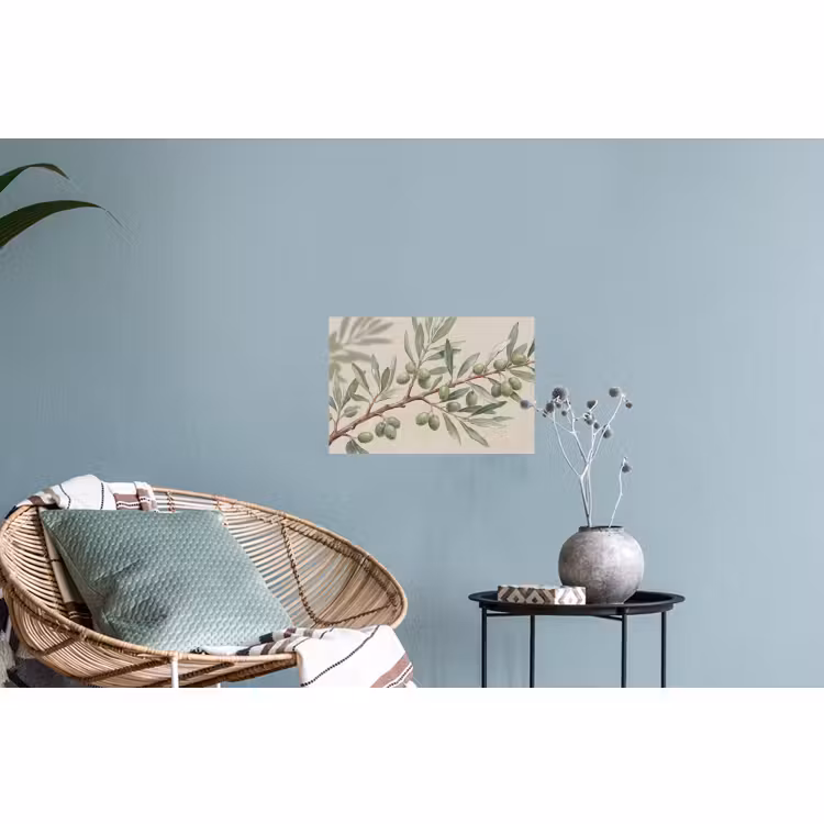 Muursticker - Olijftak - Bladeren - Natuur - Groen - Beige — 4