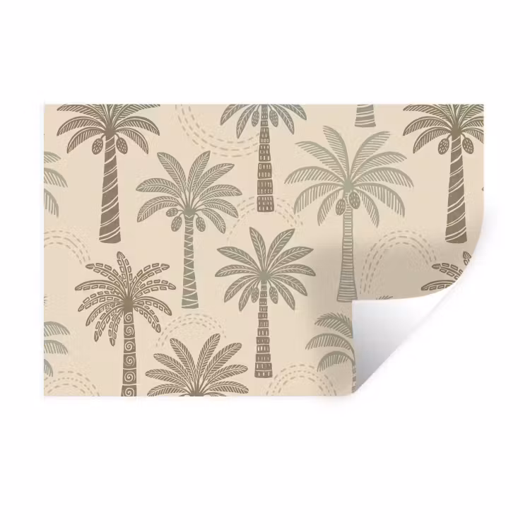 Muursticker - Palmbomen - Patroon - Tropisch - Beige — 1