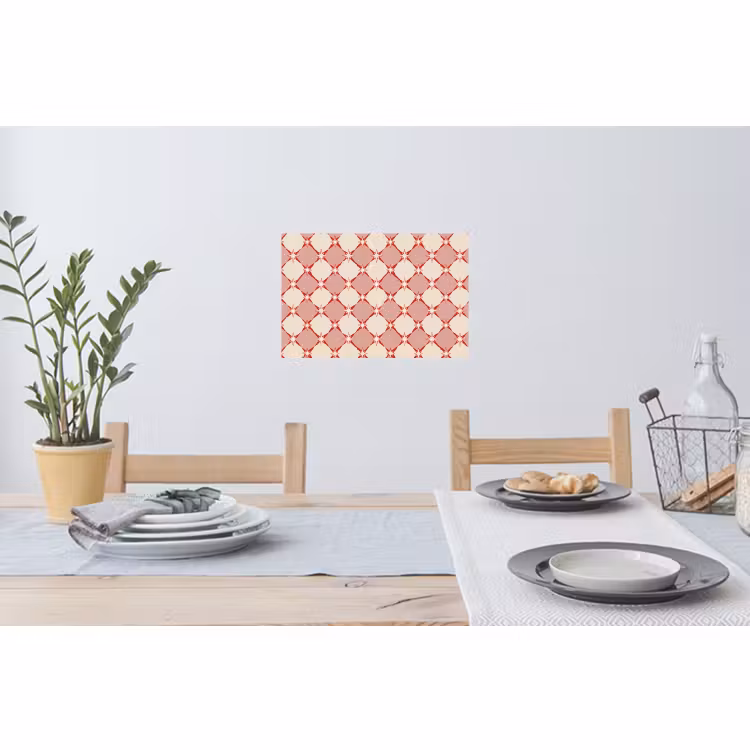 Muursticker - Ruiten - Sterren - Vintage - Oudroze - Rood — 3