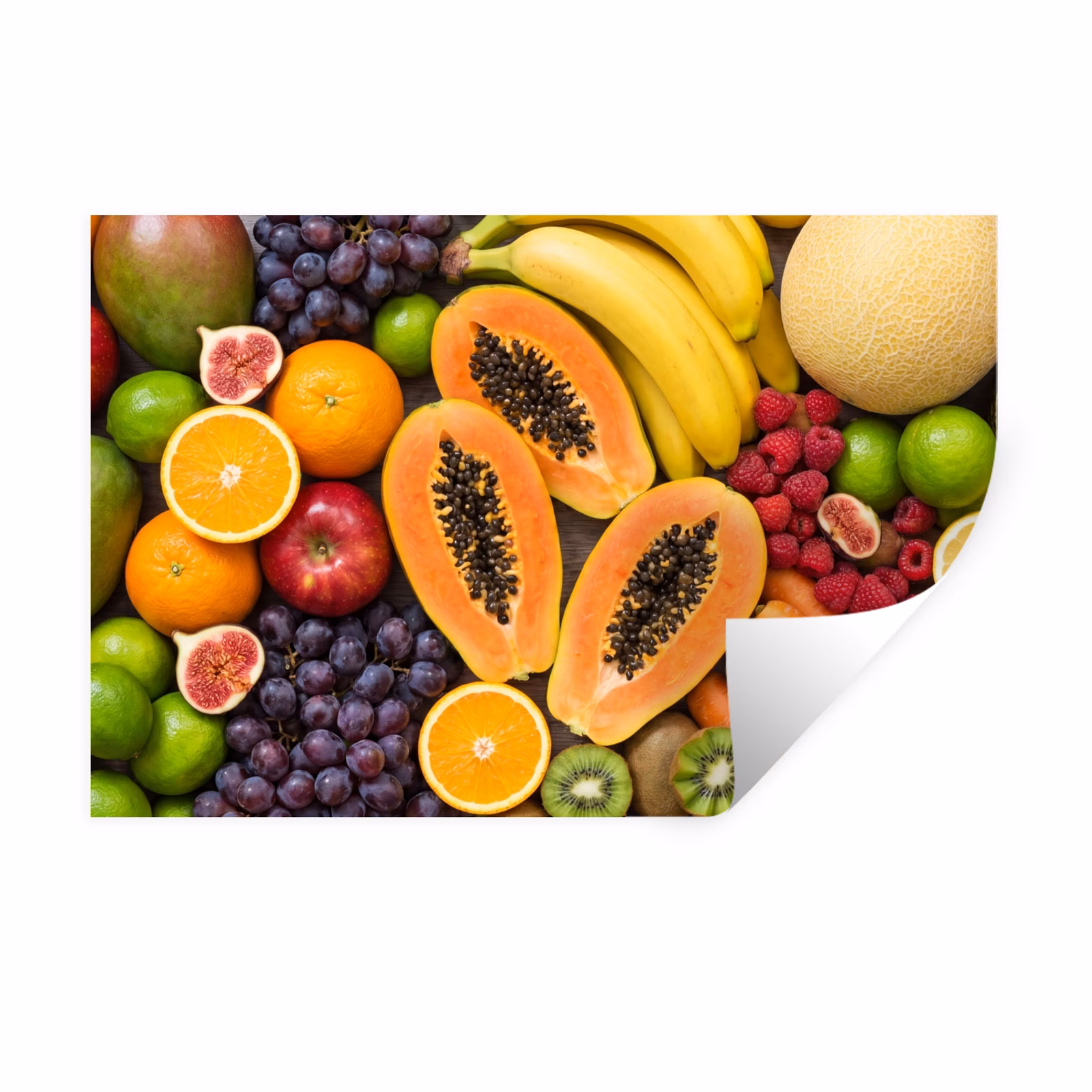Muursticker - Eten - Fruit - Groenten - Vers - Kleurrijk — 1