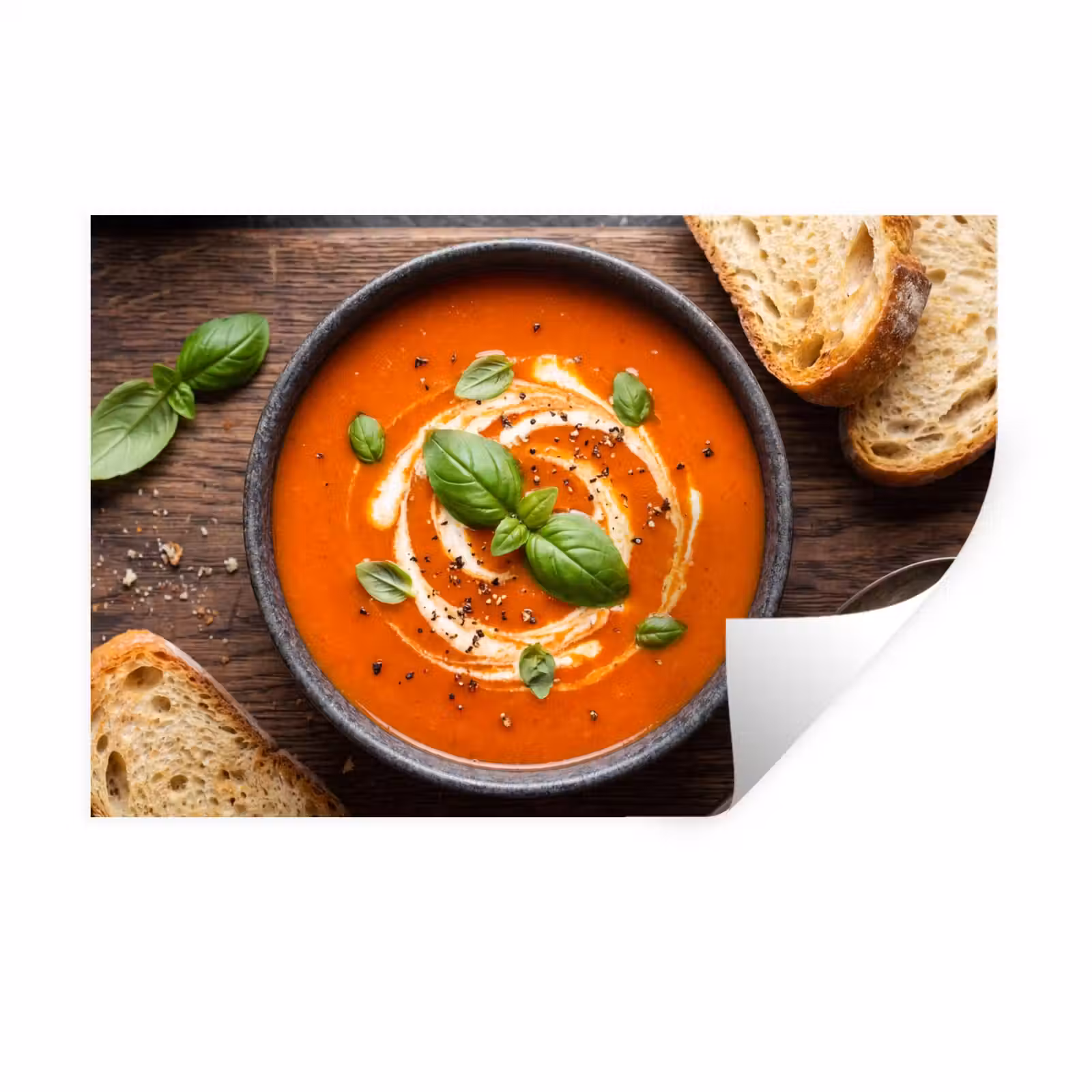 Muursticker - Eten - Soep - Basilicum - Rustiek - Rood — 1
