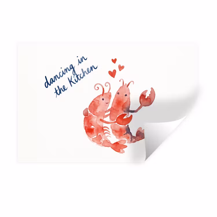 Muursticker - Dier - Dans - Liefde - Waterverf - Rood — 1