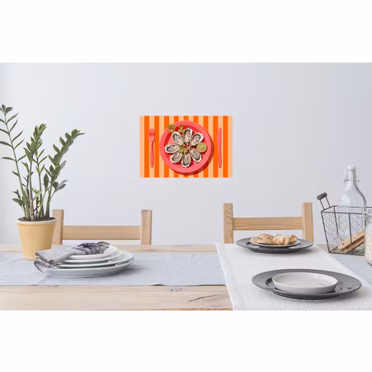 Muursticker - Eten - Oester - Zeevruchten - Oranje - Modern — 3