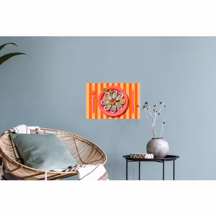 Muursticker - Eten - Oester - Zeevruchten - Oranje - Modern — 4