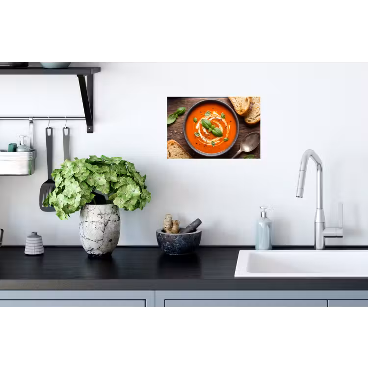 Muursticker - Eten - Soep - Basilicum - Rustiek - Rood — 2