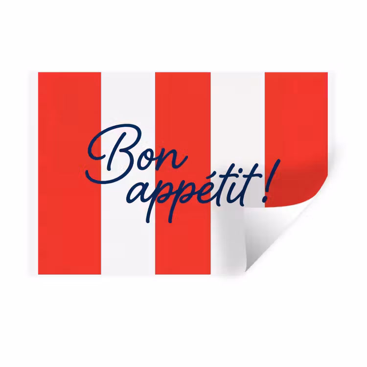 Muursticker - Eten - Spreuk - Keuken - Grafisch - Rood-Wit — 1