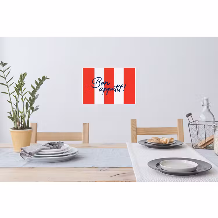 Muursticker - Eten - Spreuk - Keuken - Grafisch - Rood-Wit — 3