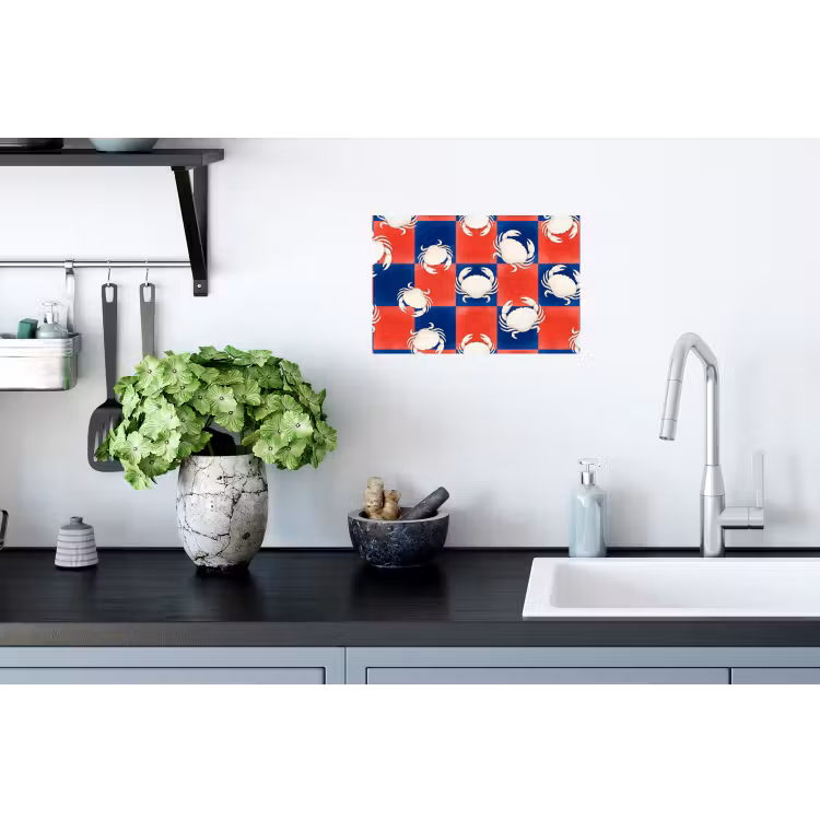 Muursticker - Patroon - Zeeleven - Rood - Blauw - Abstract — 2