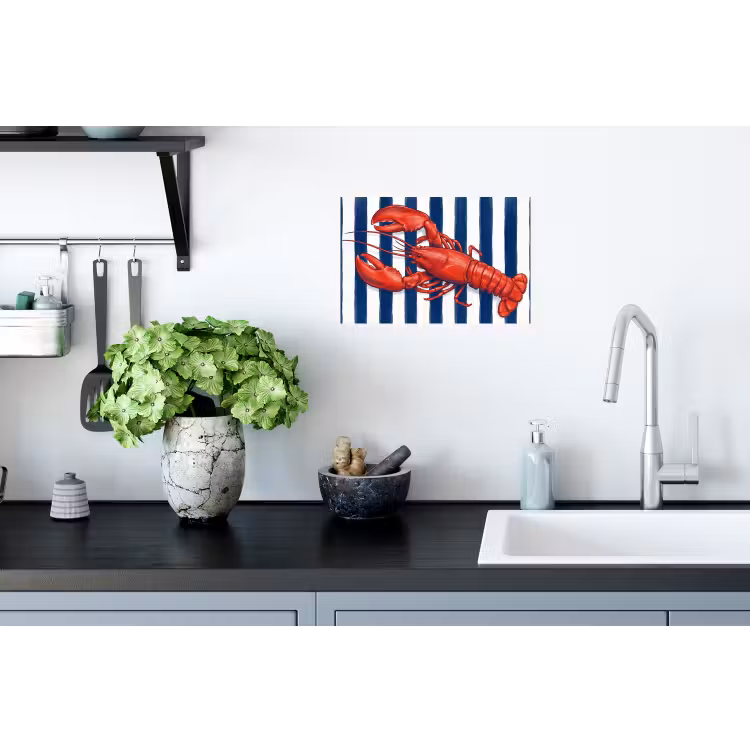 Muursticker - Schaaldier - Kreeft - Marine - Illustratie - Rood — 2