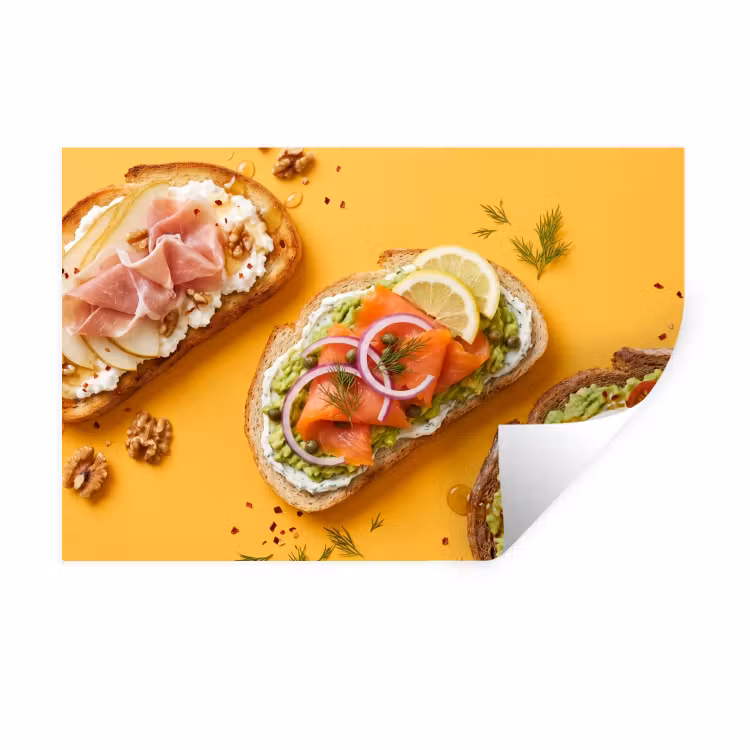 Muursticker - Eten - Brood - Ontbijt - Modern - Kleurrijk — 1