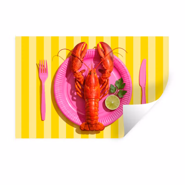 Muursticker - Eten - Roze - Geel - Modern - Culinaire — 1