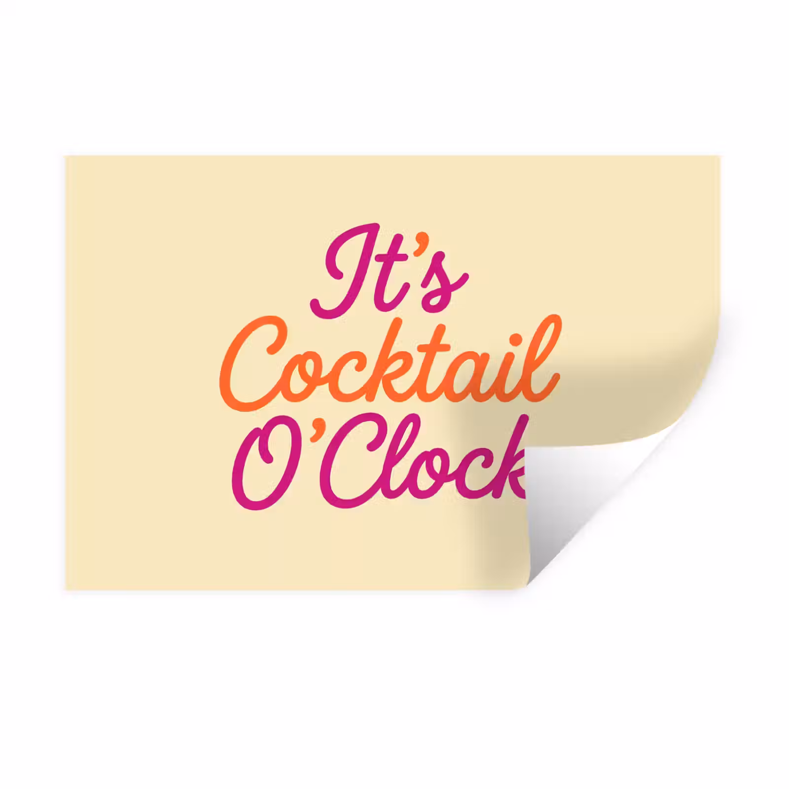 Muursticker - Cocktail O'Clock - Geel - Retro — 1