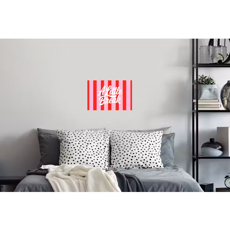 Muursticker - A Little Break - Strepen - Rood - Roze — 5