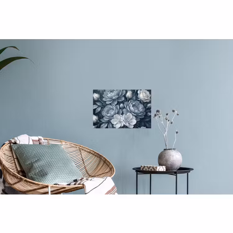 Muursticker - Bloemen - Boeket - Winter - Abstract - Blauw — 4